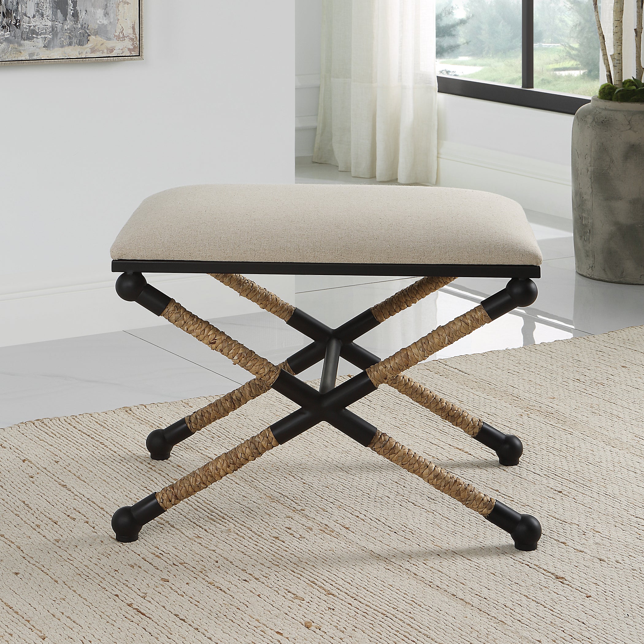 Modern Accents Small Casual Cushioned Top Bench