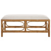 Uttermost Laguna White Fabric Rattan Bench