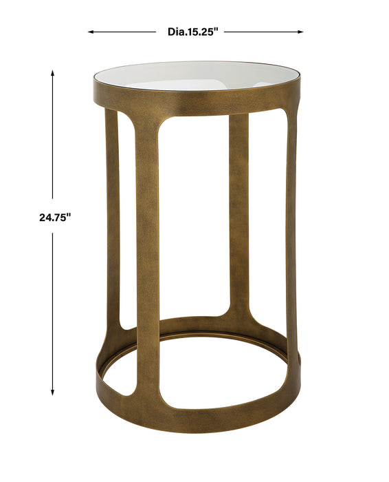 Modern Accents Metal Frame Glass Top Table