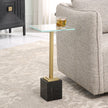 Modern Accents Marble Base With Glass Top Martini Table