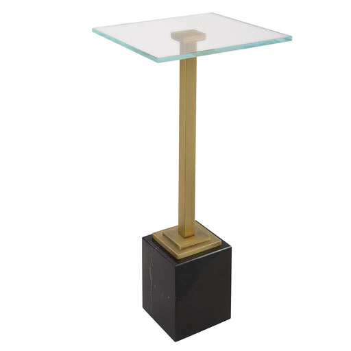 Modern Accents Marble Base With Glass Top Martini Table