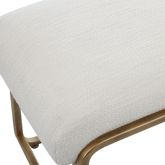 Modern Accents Simple Upholstered Metal Bench