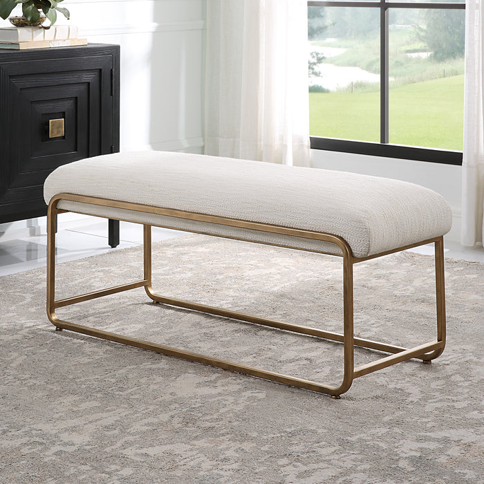 Modern Accents Simple Upholstered Metal Bench