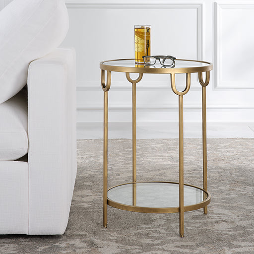 Modern Accents Two-Tiered Mirror Top Side Table