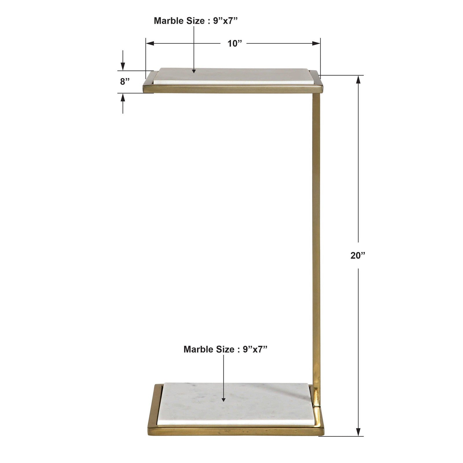 Uttermost Elevate White Marble Drink Table
