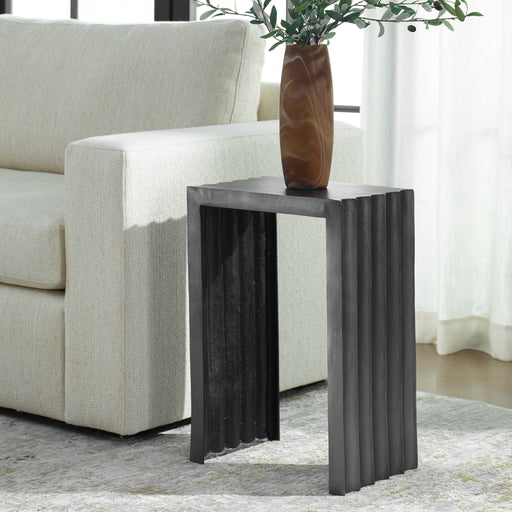 Uttermost In The Groove Aluminum Accent Table