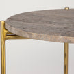 Modern Accents Travertine Stone Gold Frame Table
