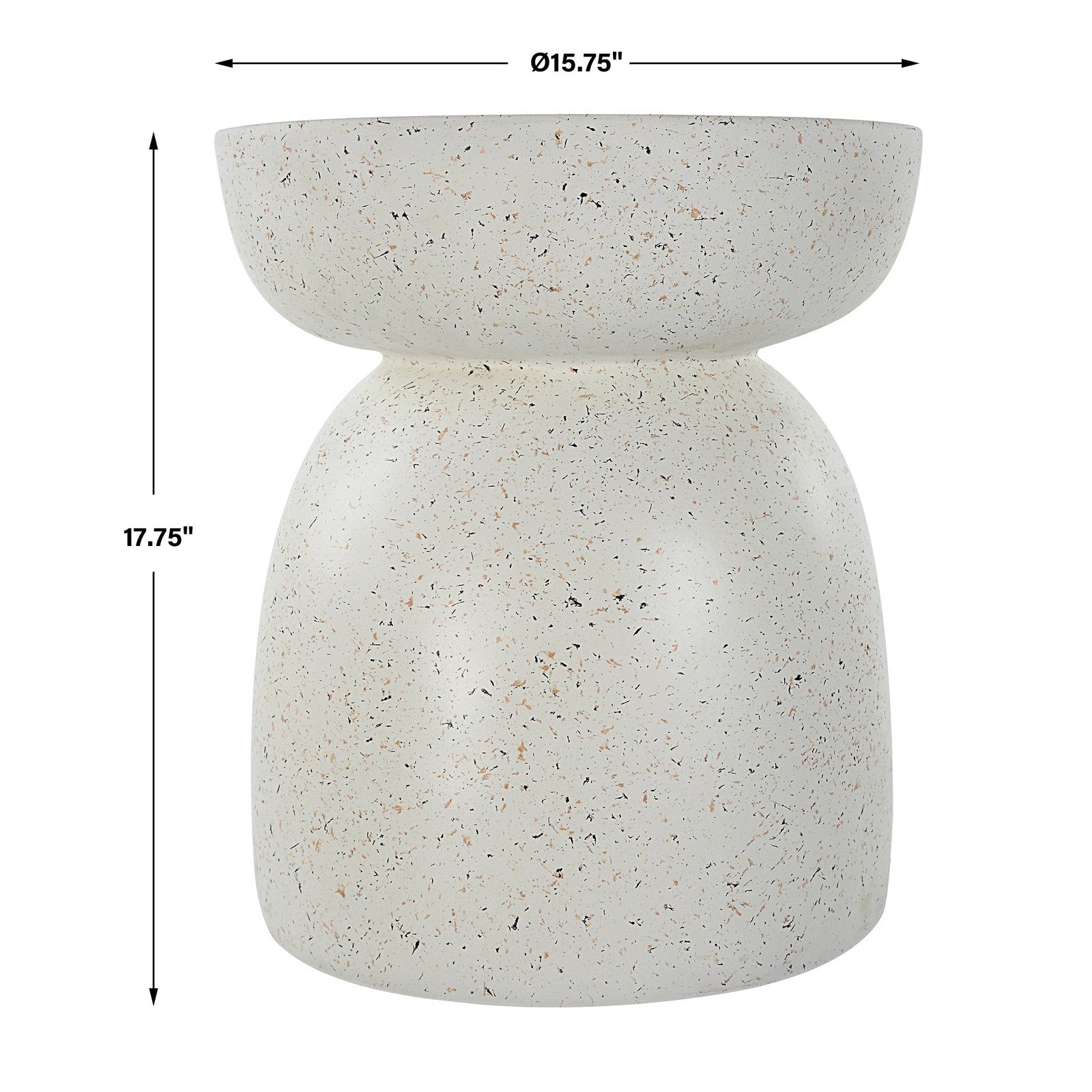 Uttermost Inhale Cast White Accent Table