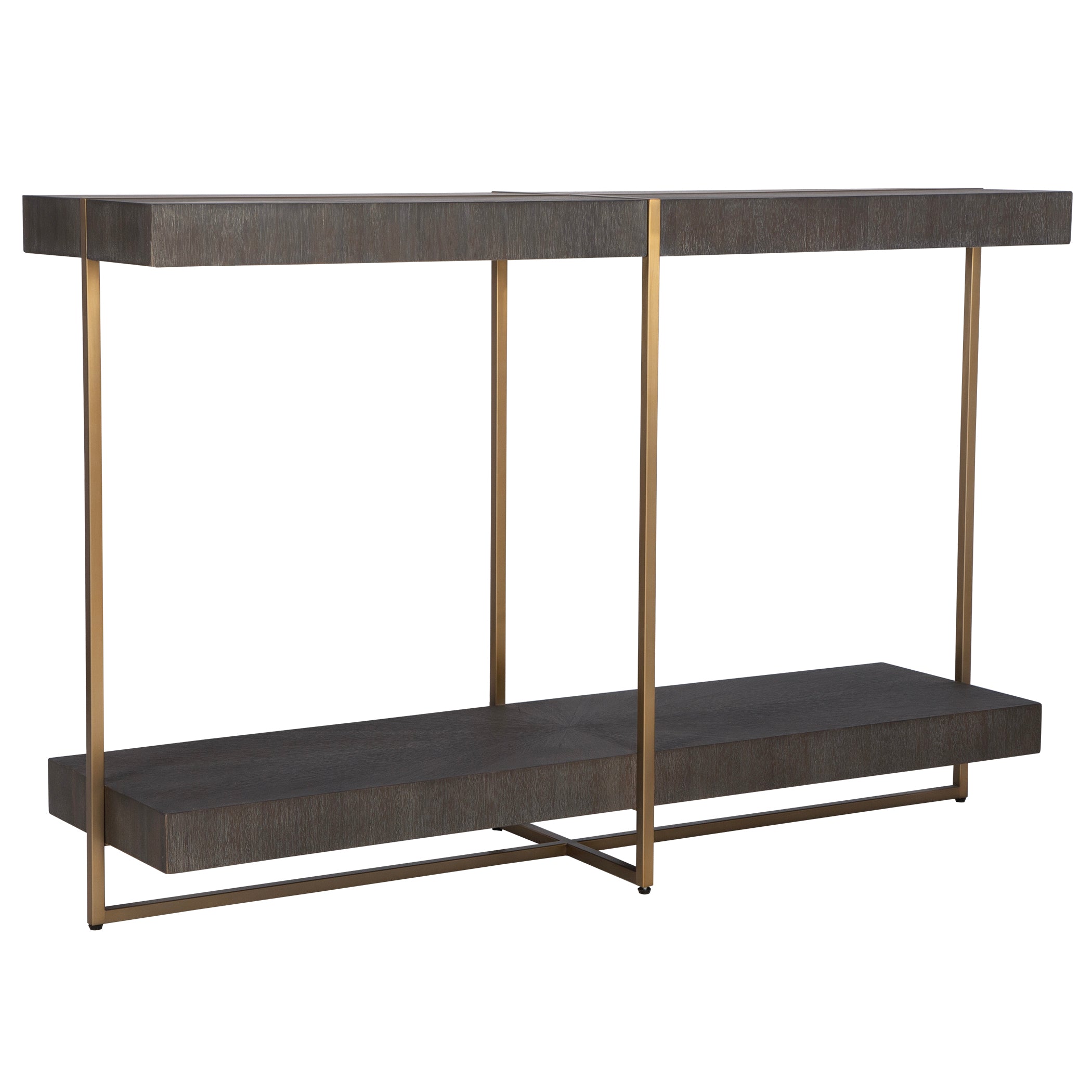 Uttermost Taja Modern Brass / Wood Console Table