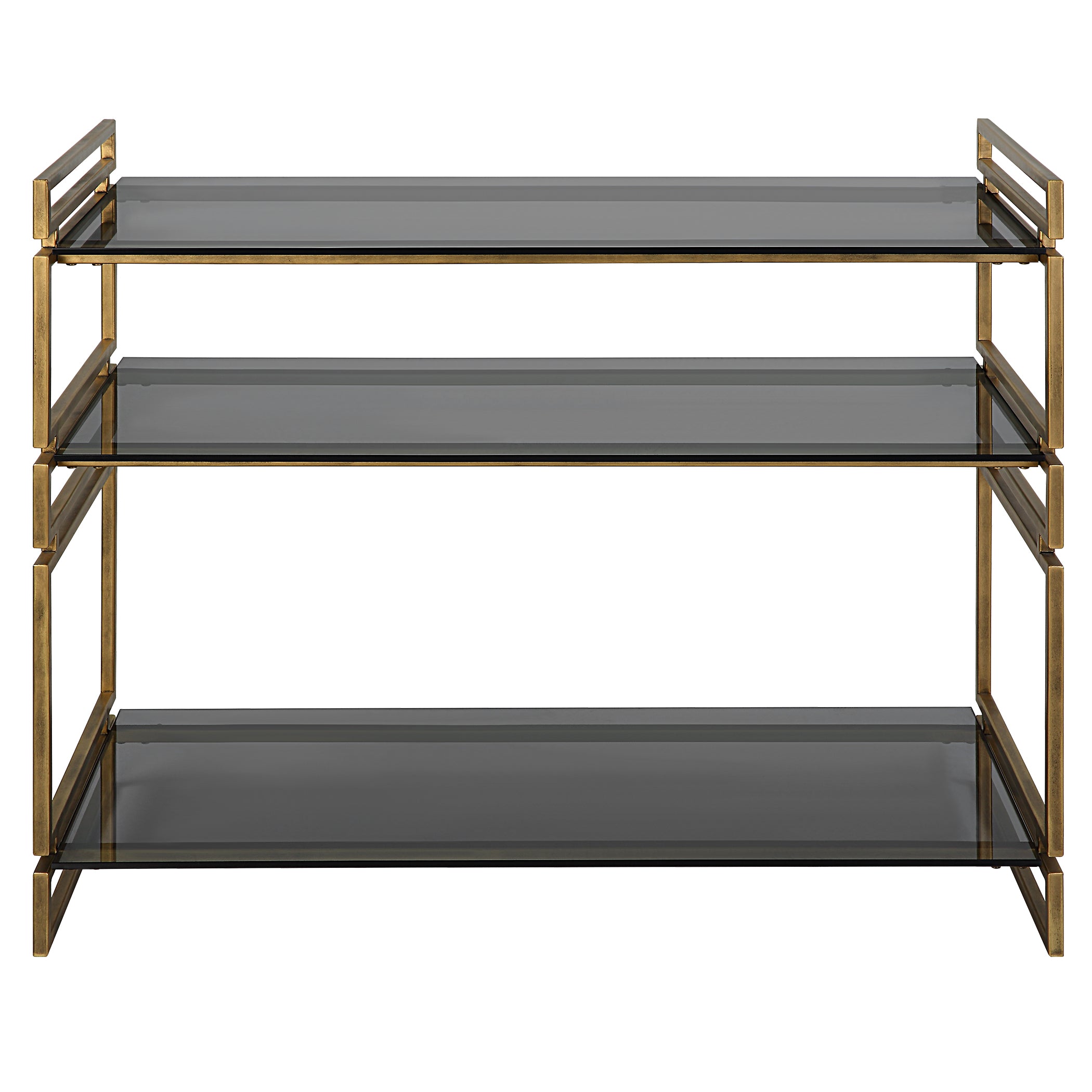 Uttermost Stacked Up Gray Glass Console Table