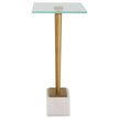 Modern Accents Marble Base Glass Top Table