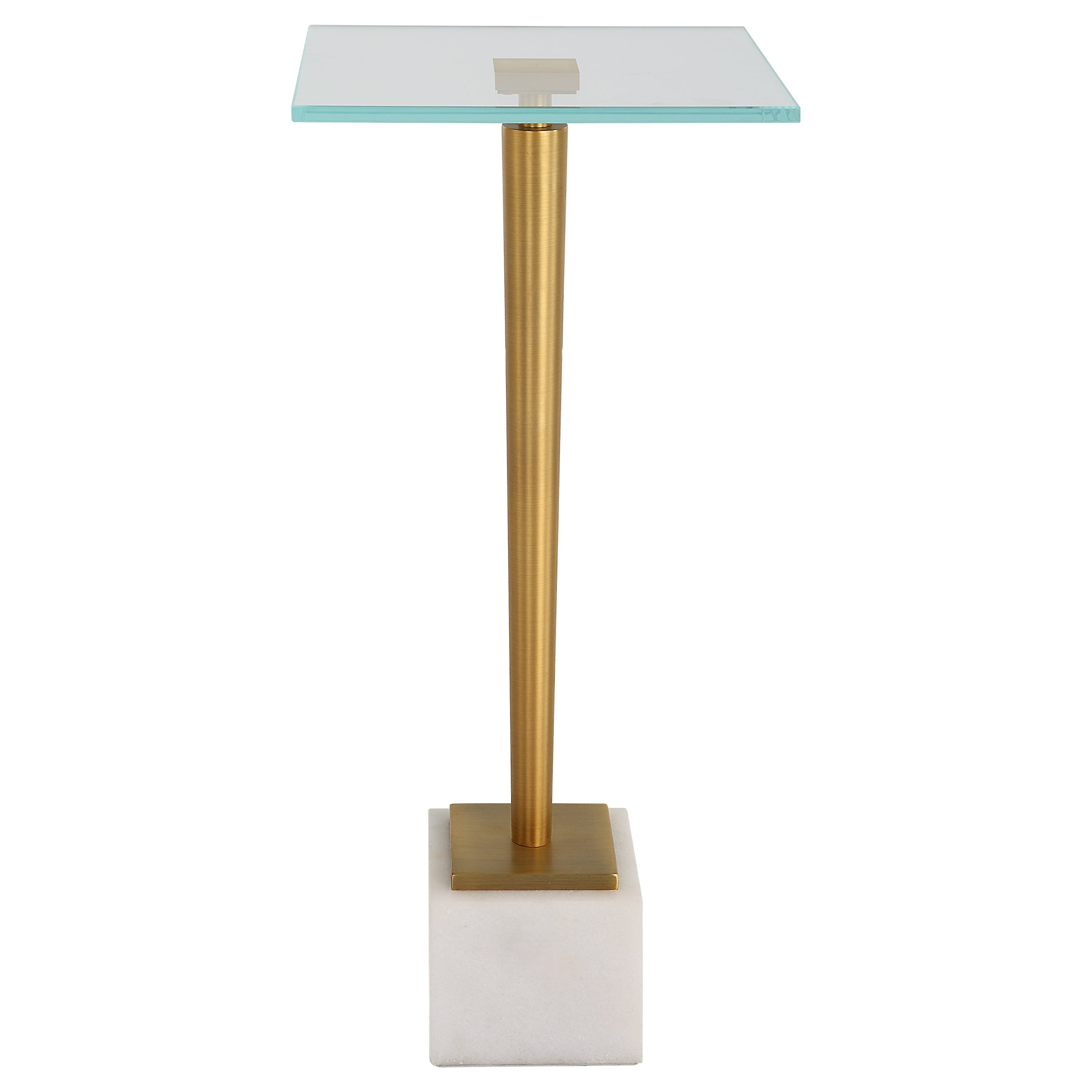Modern Accents Marble Base Glass Top Table