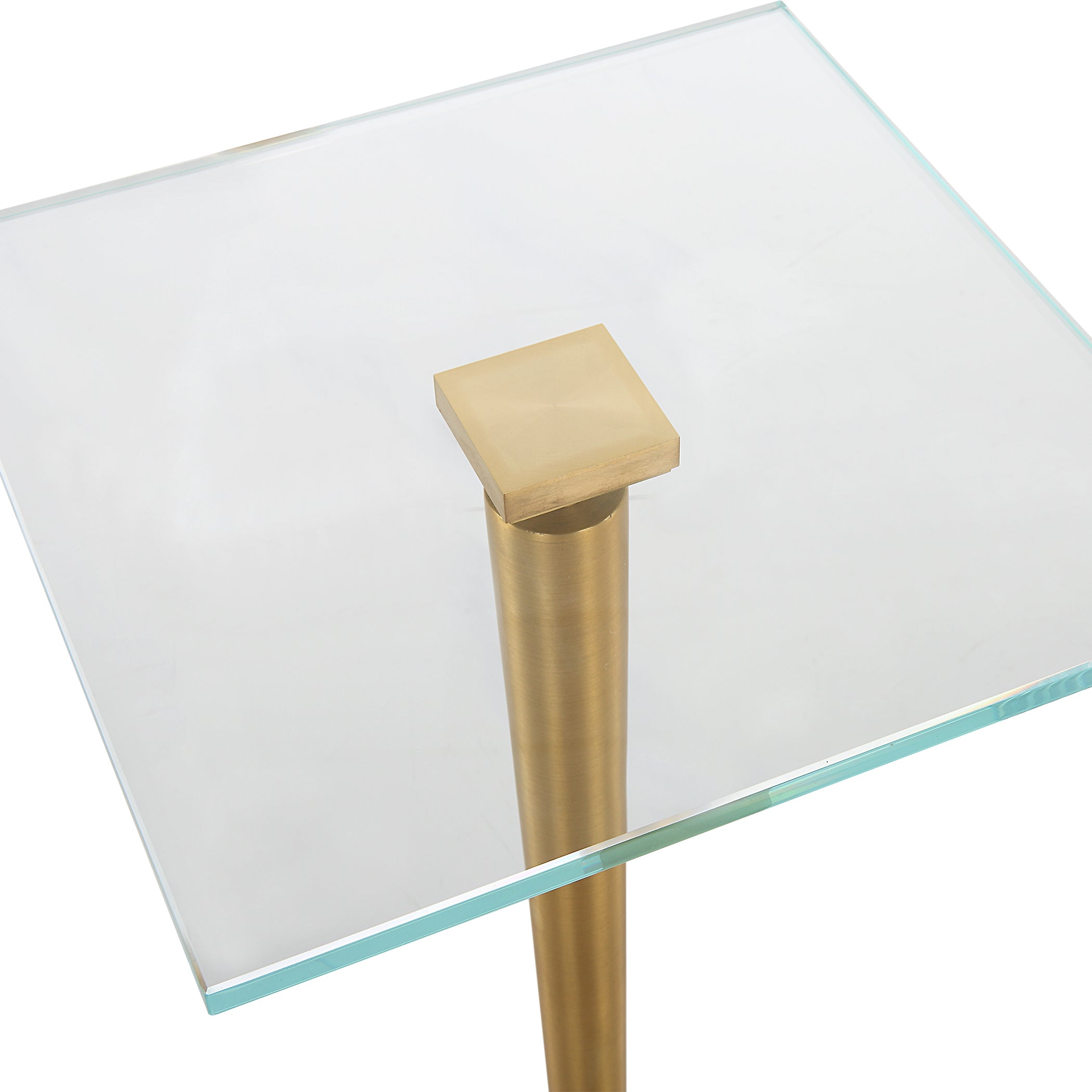 Modern Accents Marble Base Glass Top Table
