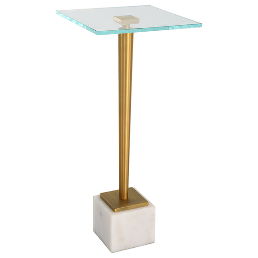 Modern Accents Marble Base Glass Top Table