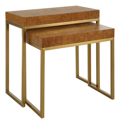 Uttermost Burl-esque Wooden Nesting Tables - Set of 2