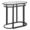 Modern Accents Oval Shaped Iron Nesting With Clear Glass Top Table - Set of 2