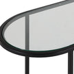 Modern Accents Oval Shaped Iron Nesting With Clear Glass Top Table - Set of 2