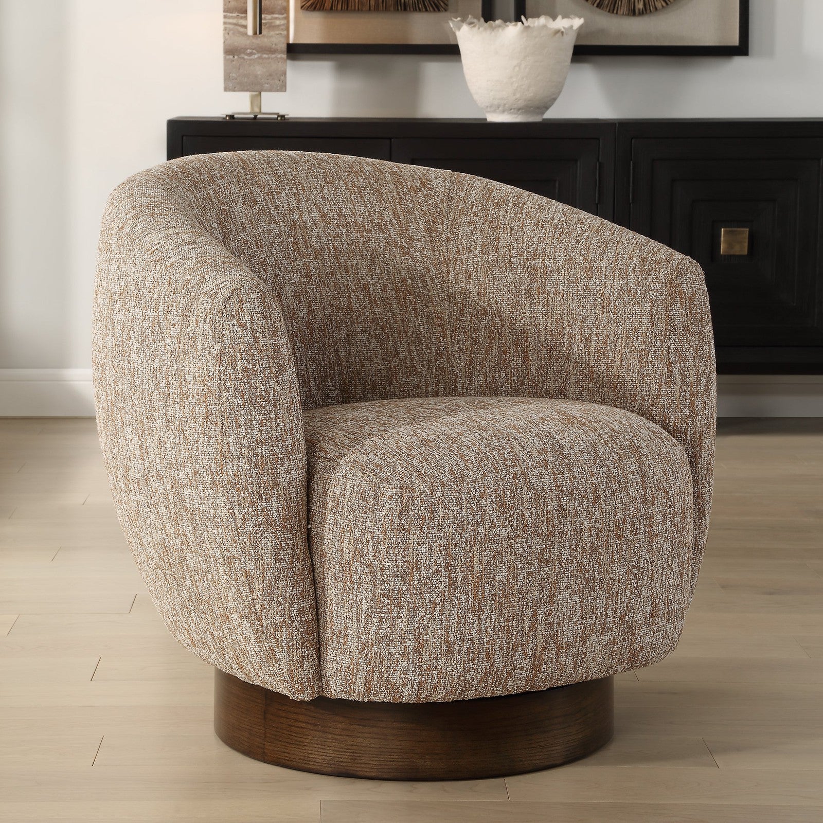 Uttermost Dunes Fabric Swivel Chair
