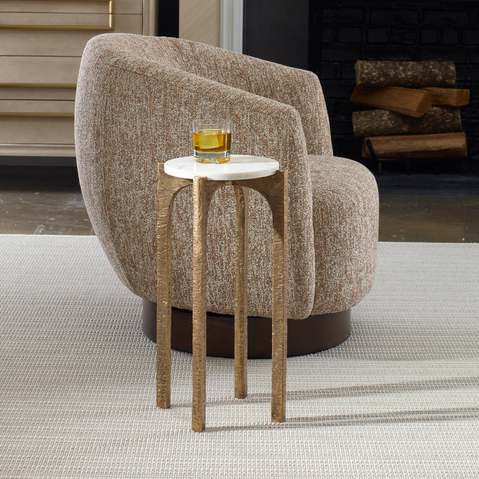 Uttermost Vivi Marble Drink Table