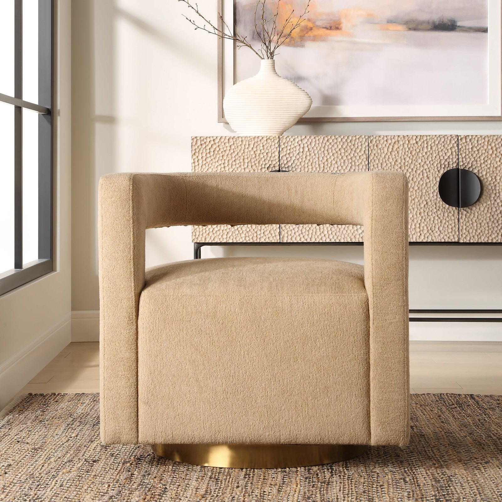 Uttermost Grounded Modern Swivel Chair