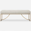 Uttermost Swale Ivory Leather Bench