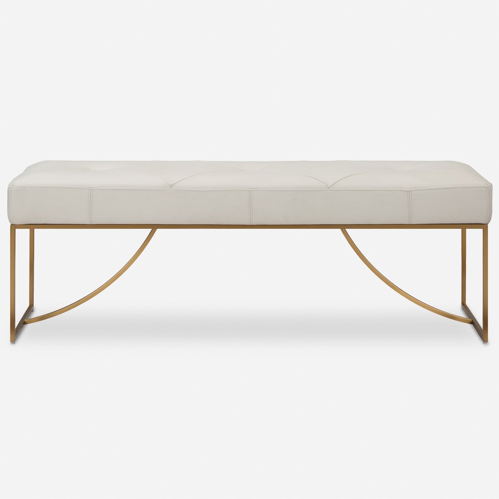 Uttermost Swale Ivory Leather Bench