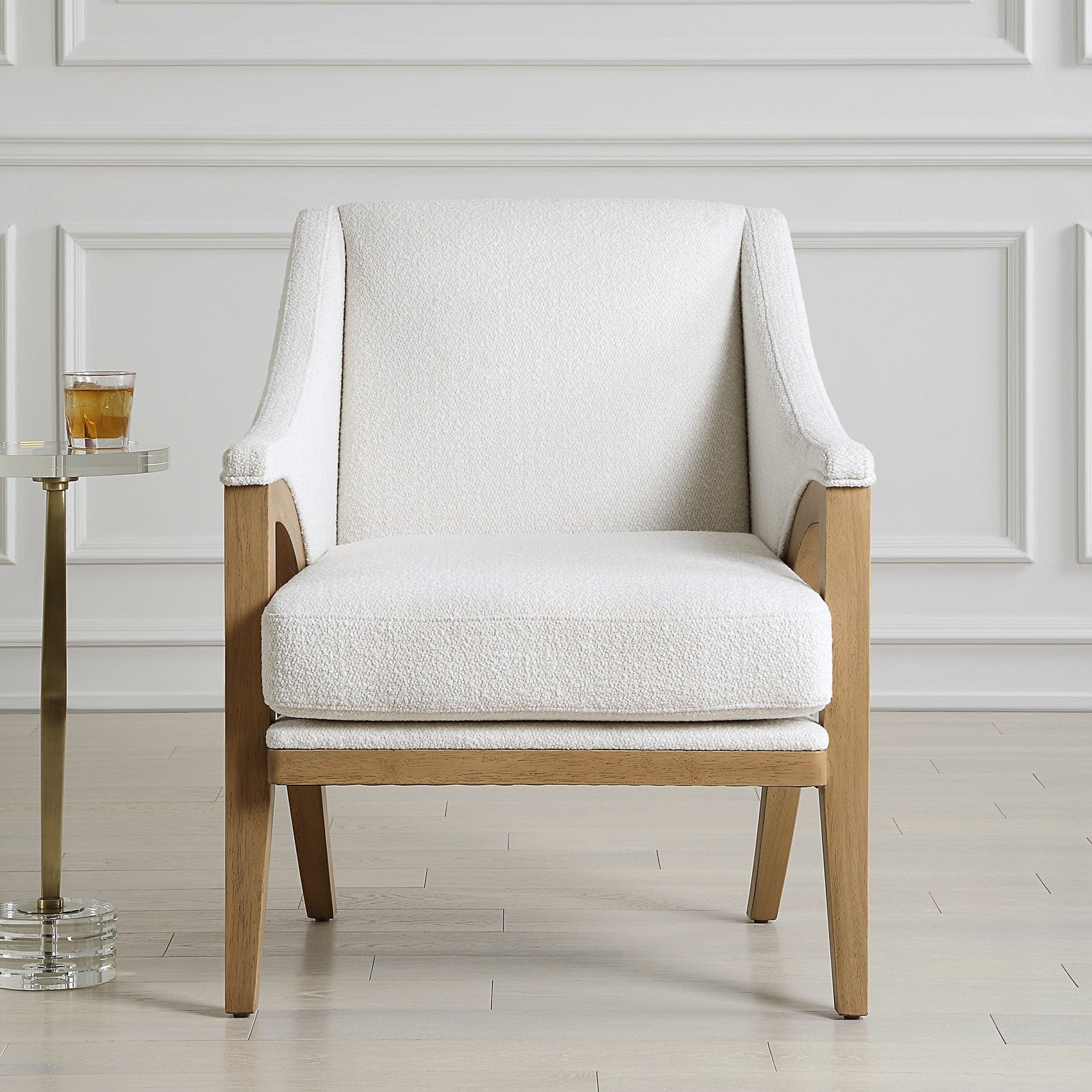 Uttermost Evolve White Fabric Accent Chair
