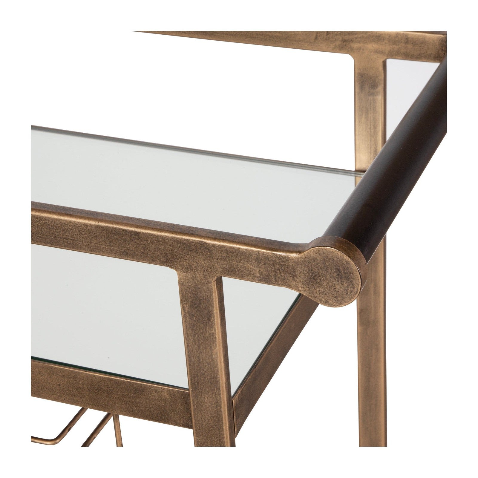 Uttermost Carrinho Antique Brass Bar Cart