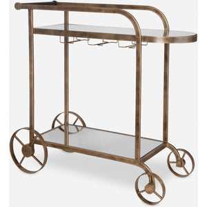 Uttermost Carrinho Antique Brass Bar Cart