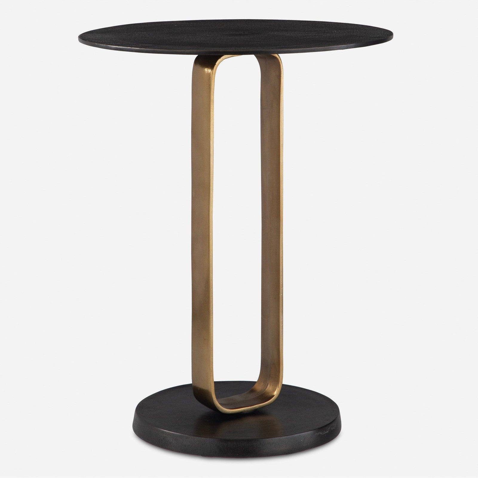 Uttermost Aperture Brass Accent Table