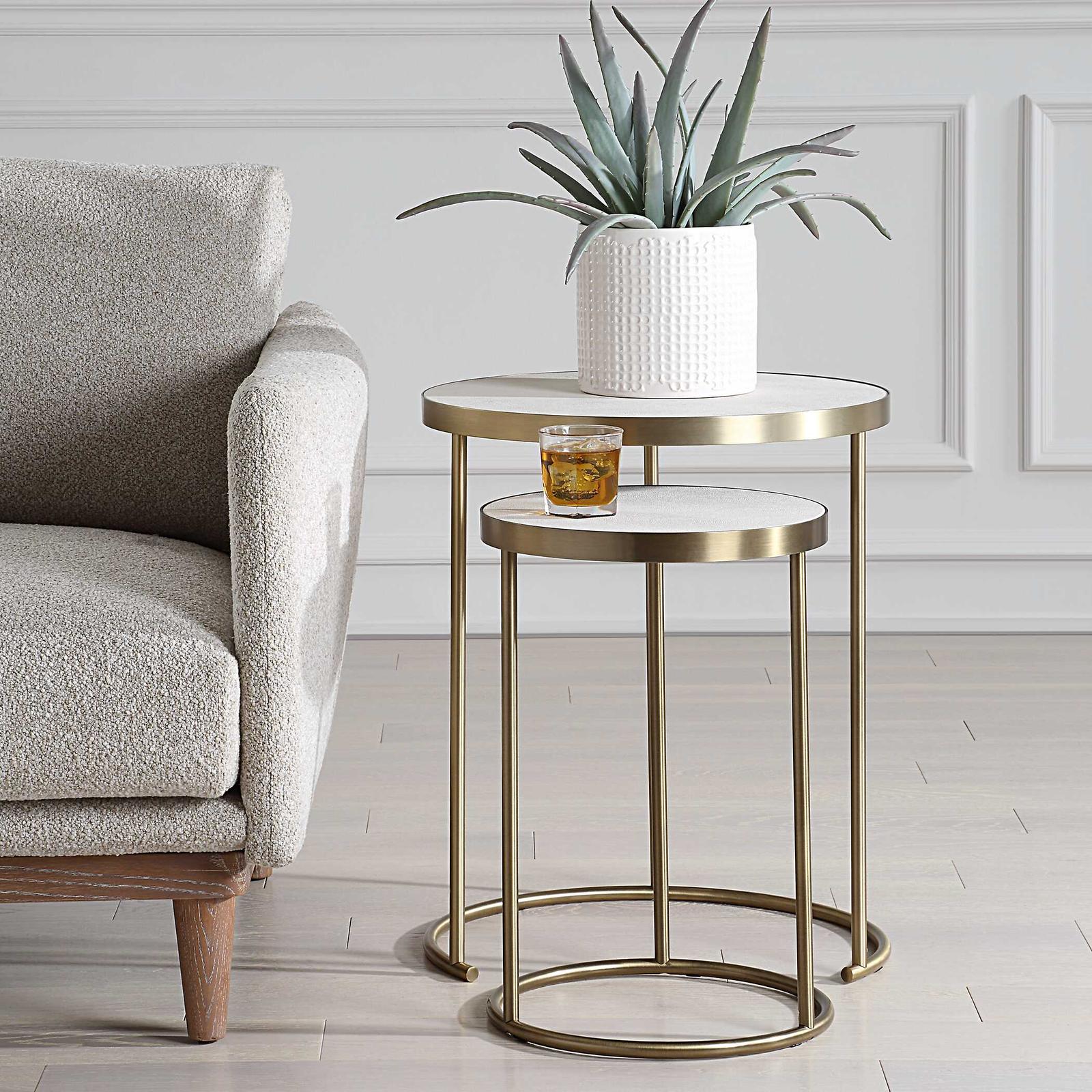 Uttermost Aragon White Nesting Tables - Set of 2