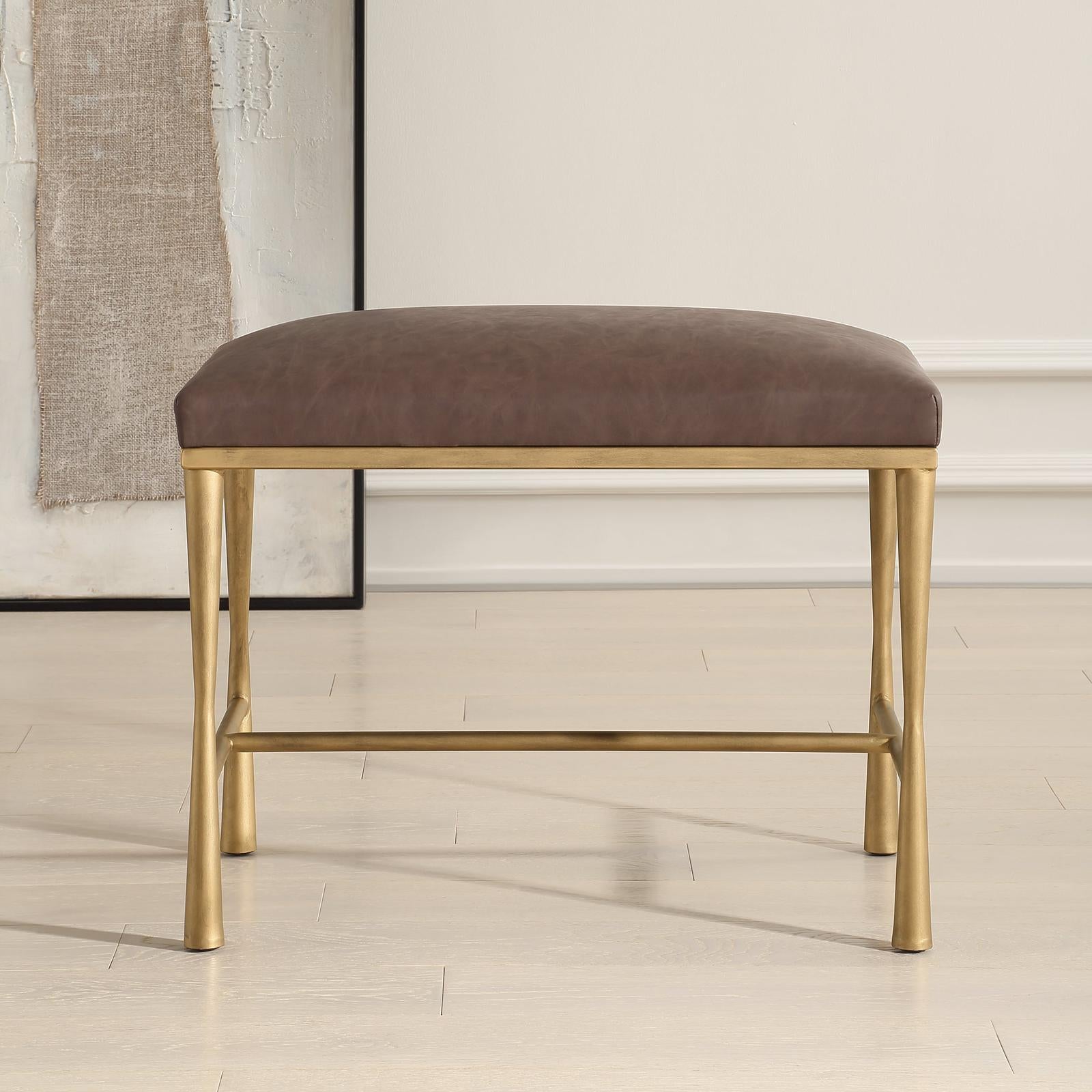 Uttermost Reform Gold Small Bench