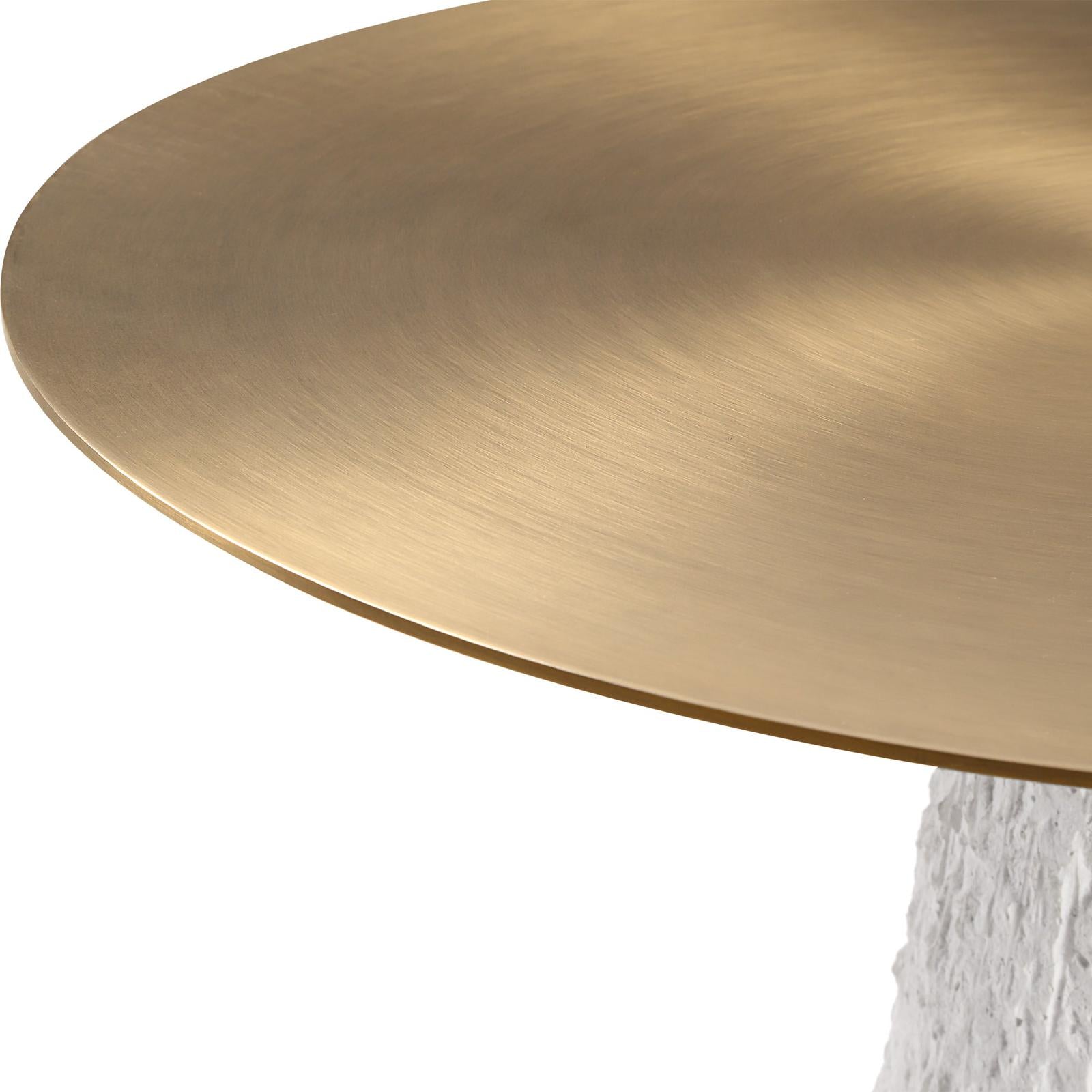 Uttermost Hollen White Stone Accent Table