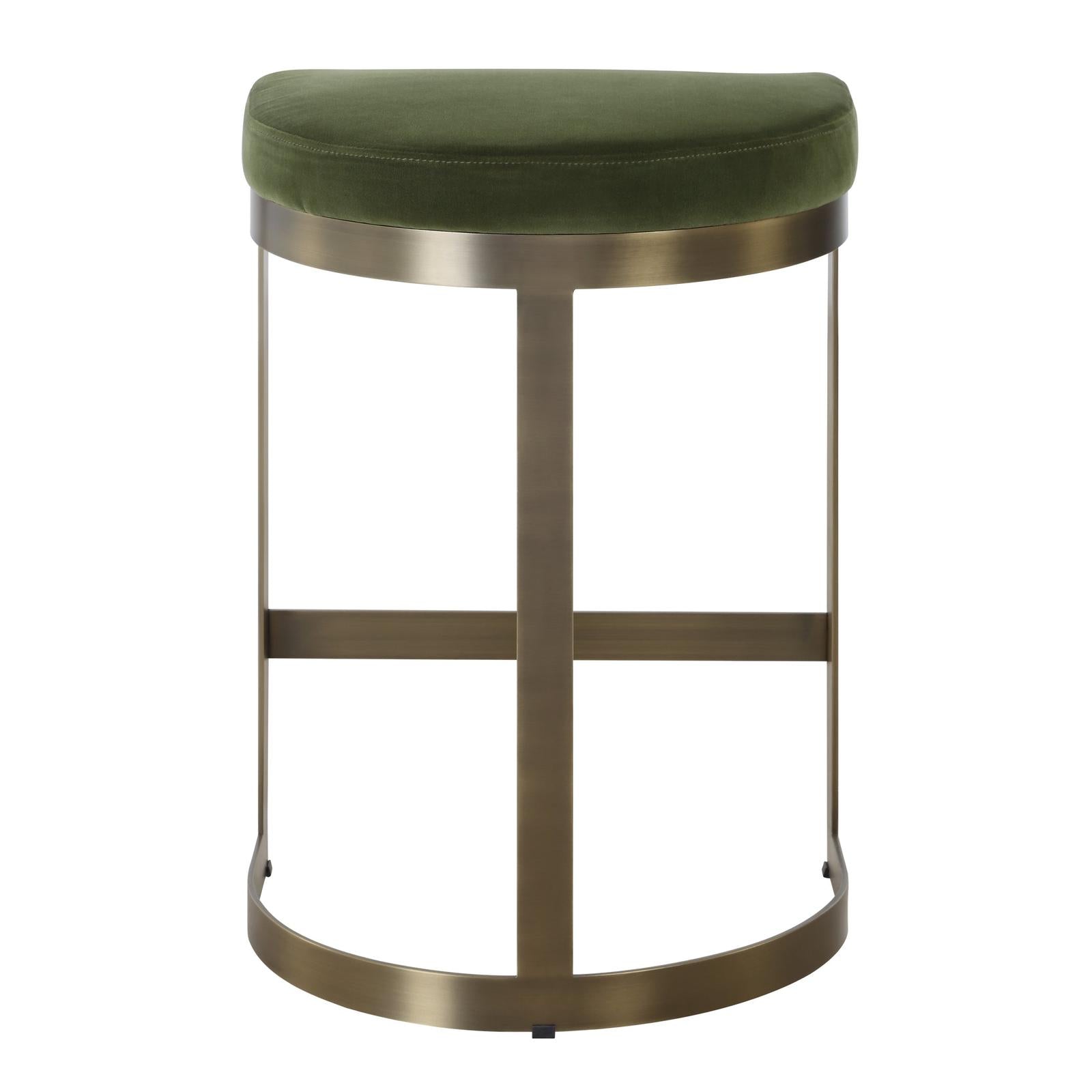 Uttermost Ivan Brass Moss Counter Stool