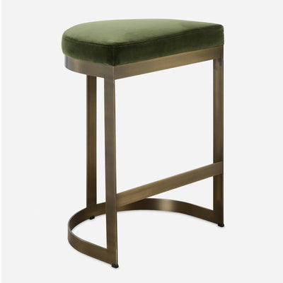 Uttermost Ivan Brass Moss Counter Stool