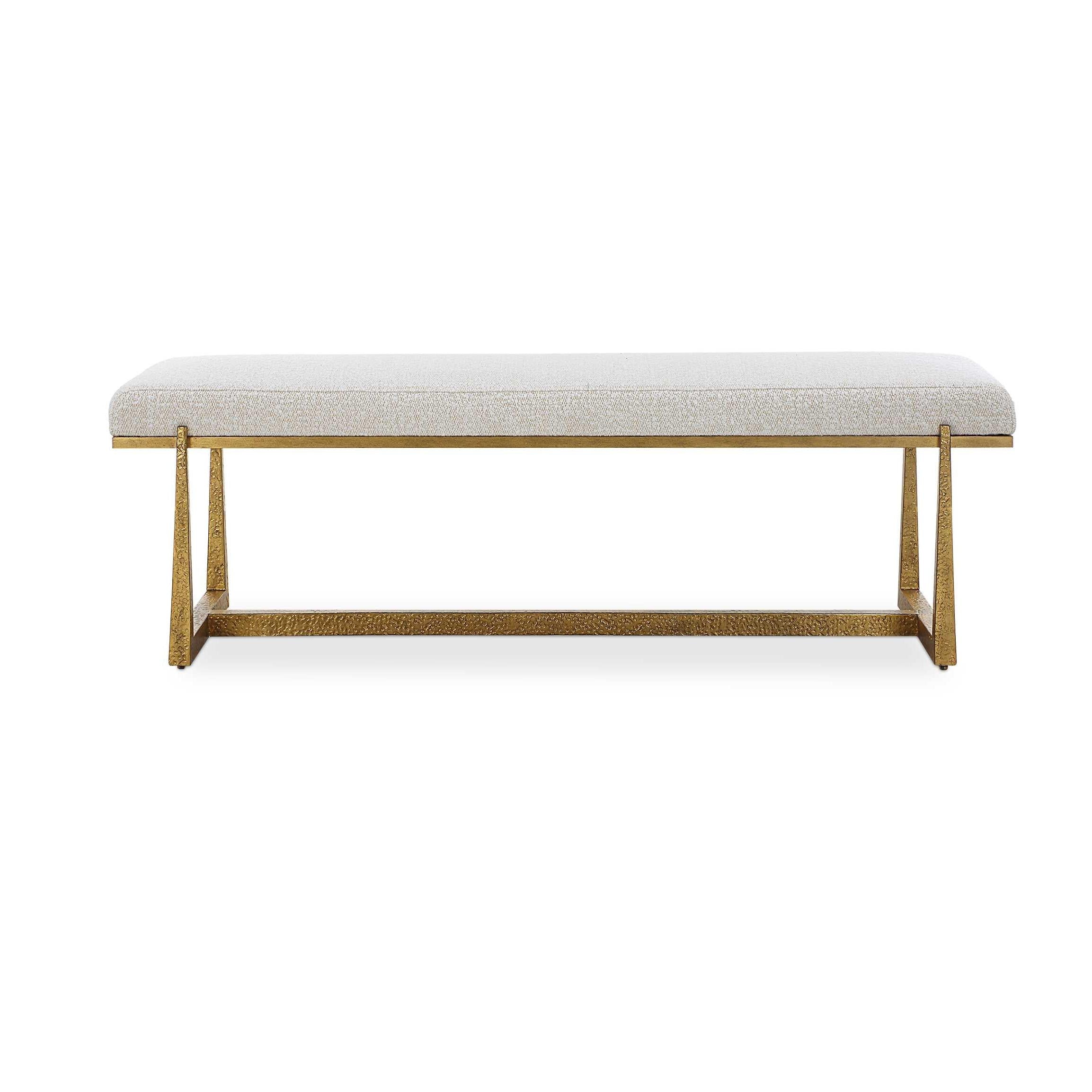 Uttermost Midas Antique Gold Bench