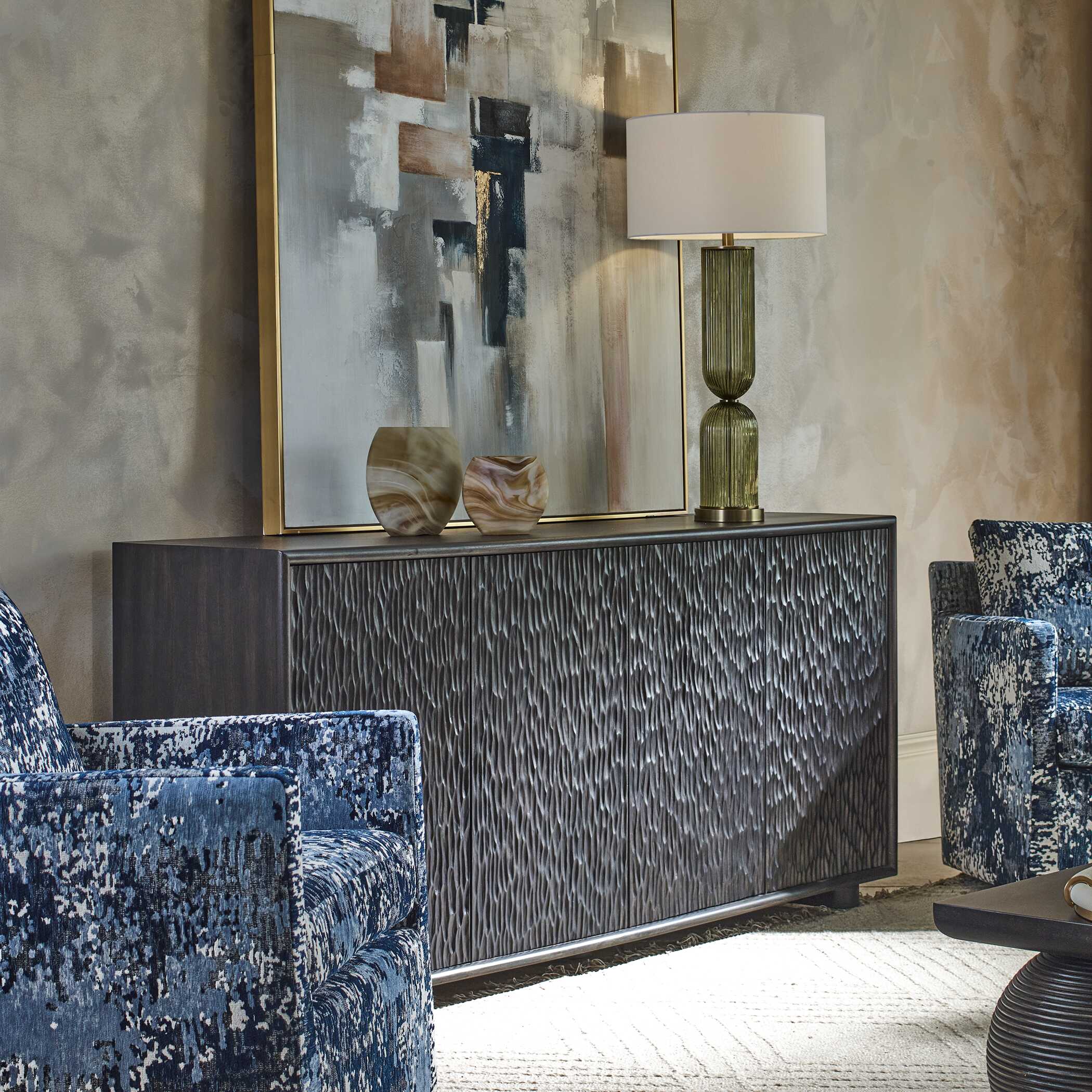 Uttermost Stevenson Wood 4 Door Cabinet