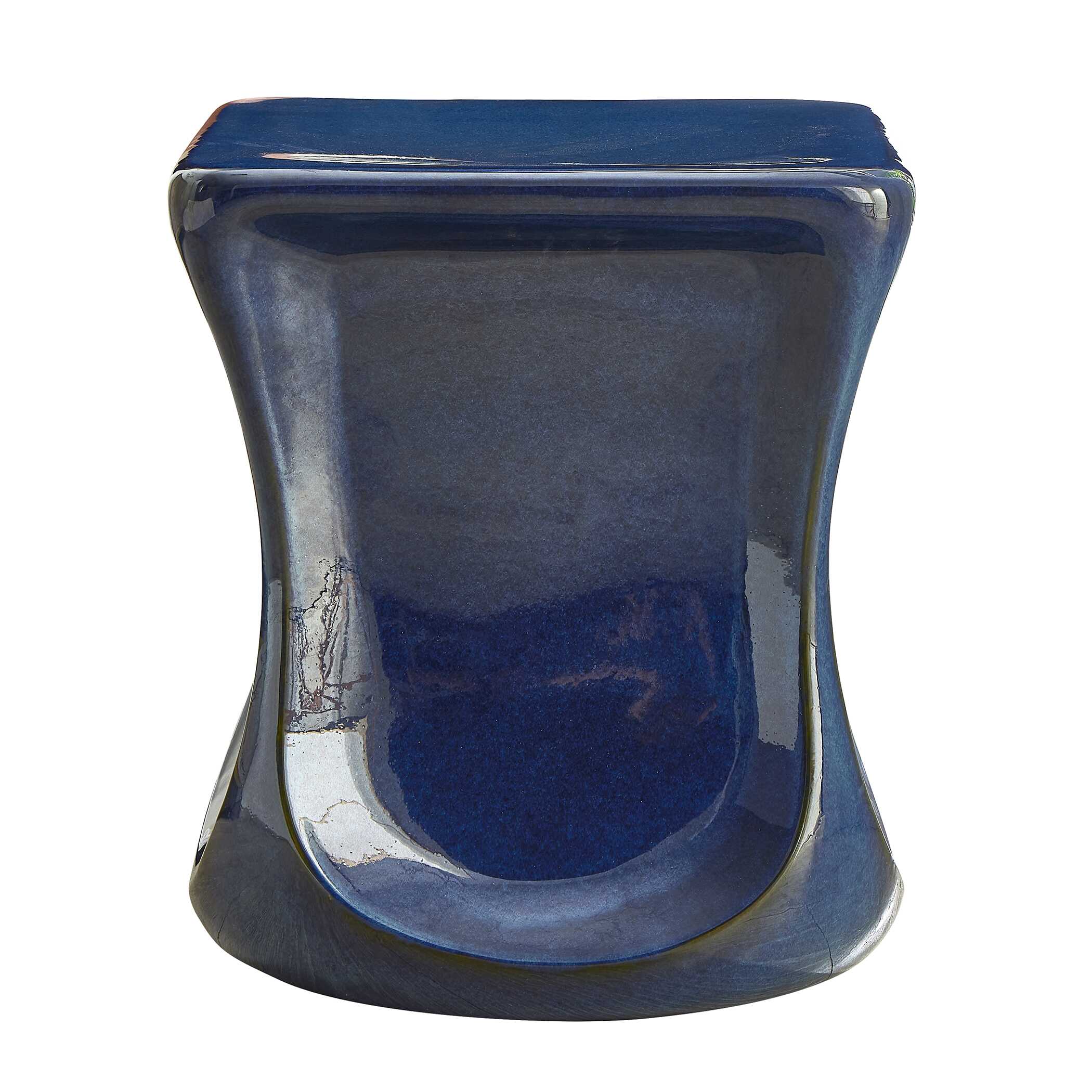 Uttermost Kaz Deep Blue Garden Stool