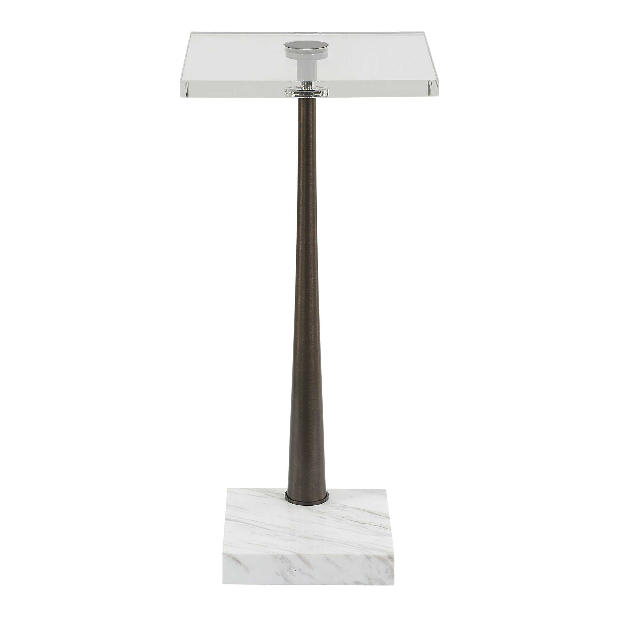 Uttermost Pelton Marble Glass Drink Table