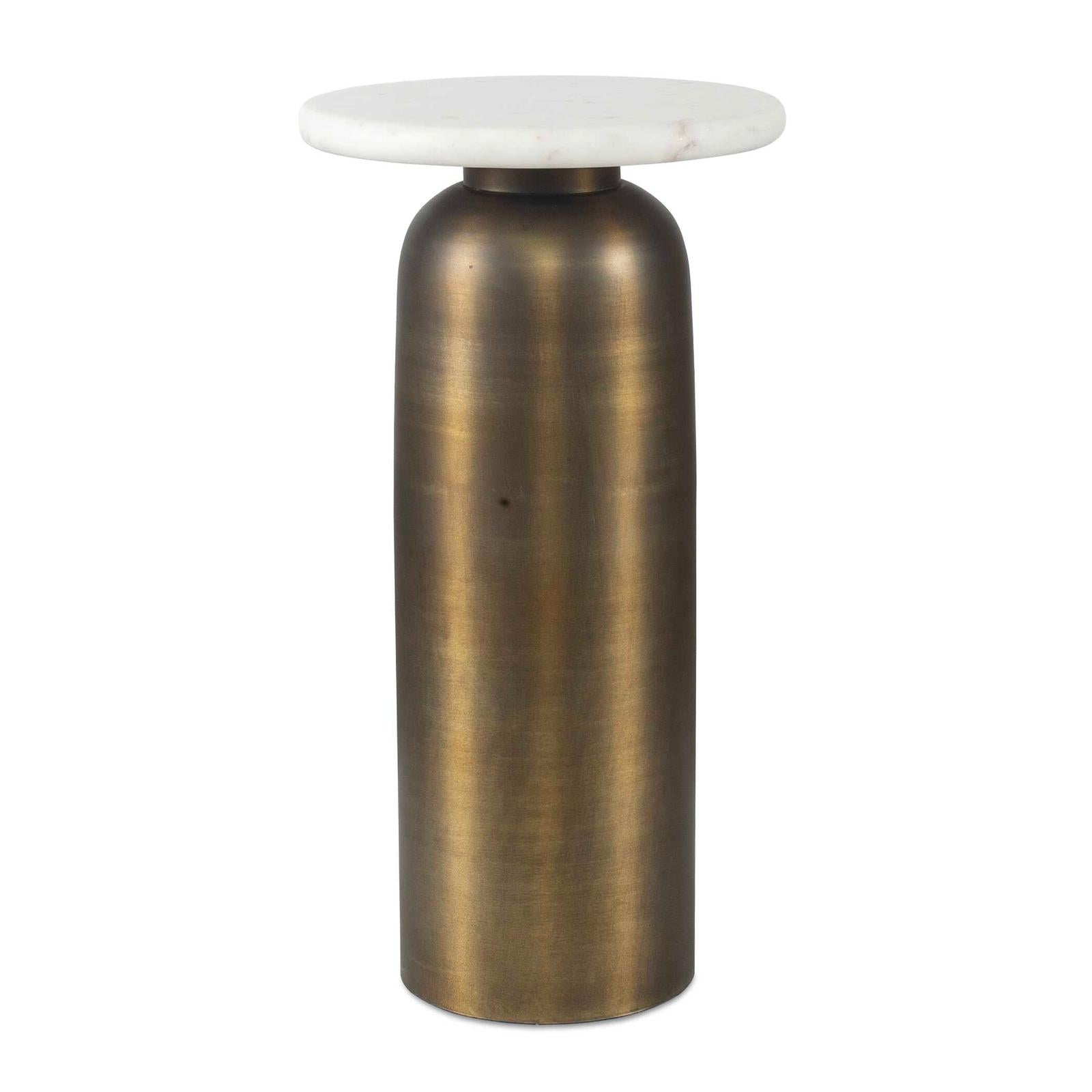 Uttermost Reiss Marble & Brass Drink Table