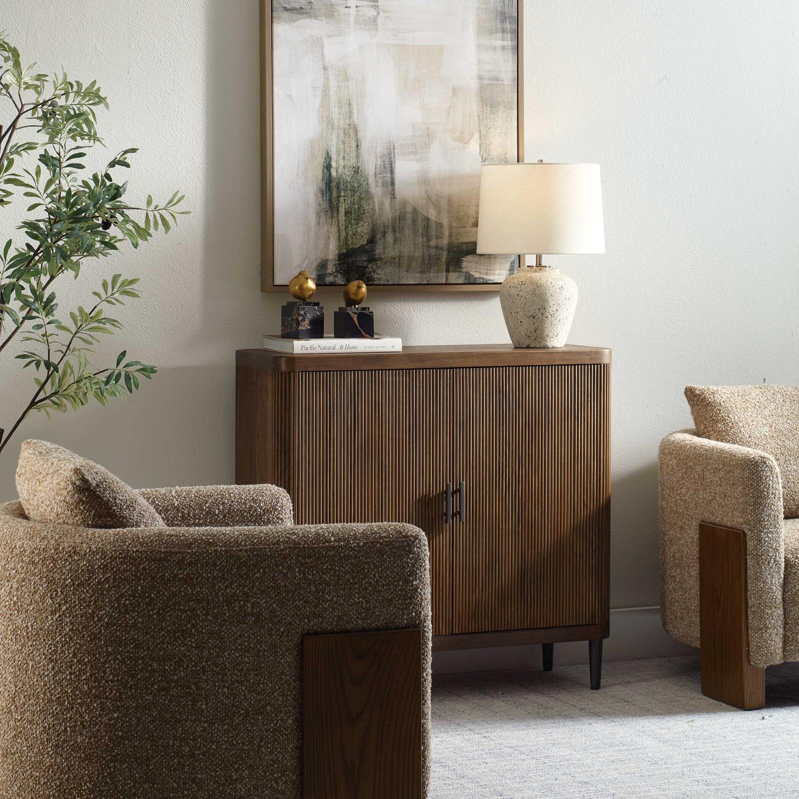 Uttermost Pinstripe Tambour 2 Door Cabinet