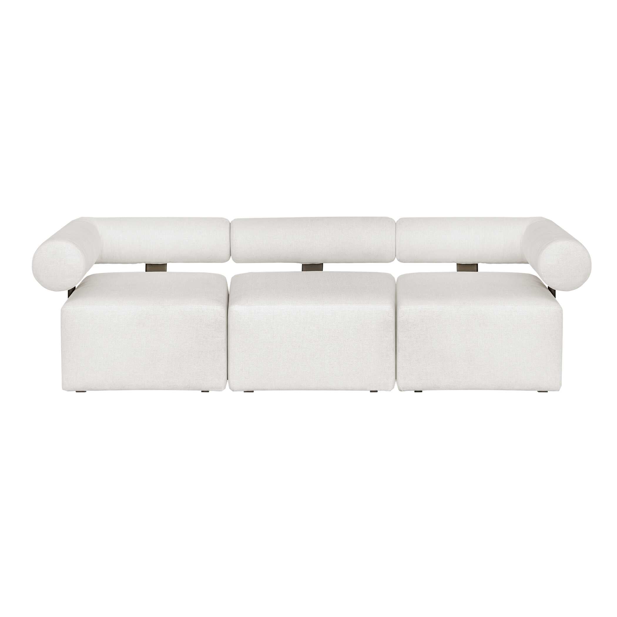 Uttermost Bolster Back White Armless Outdoor Sofa