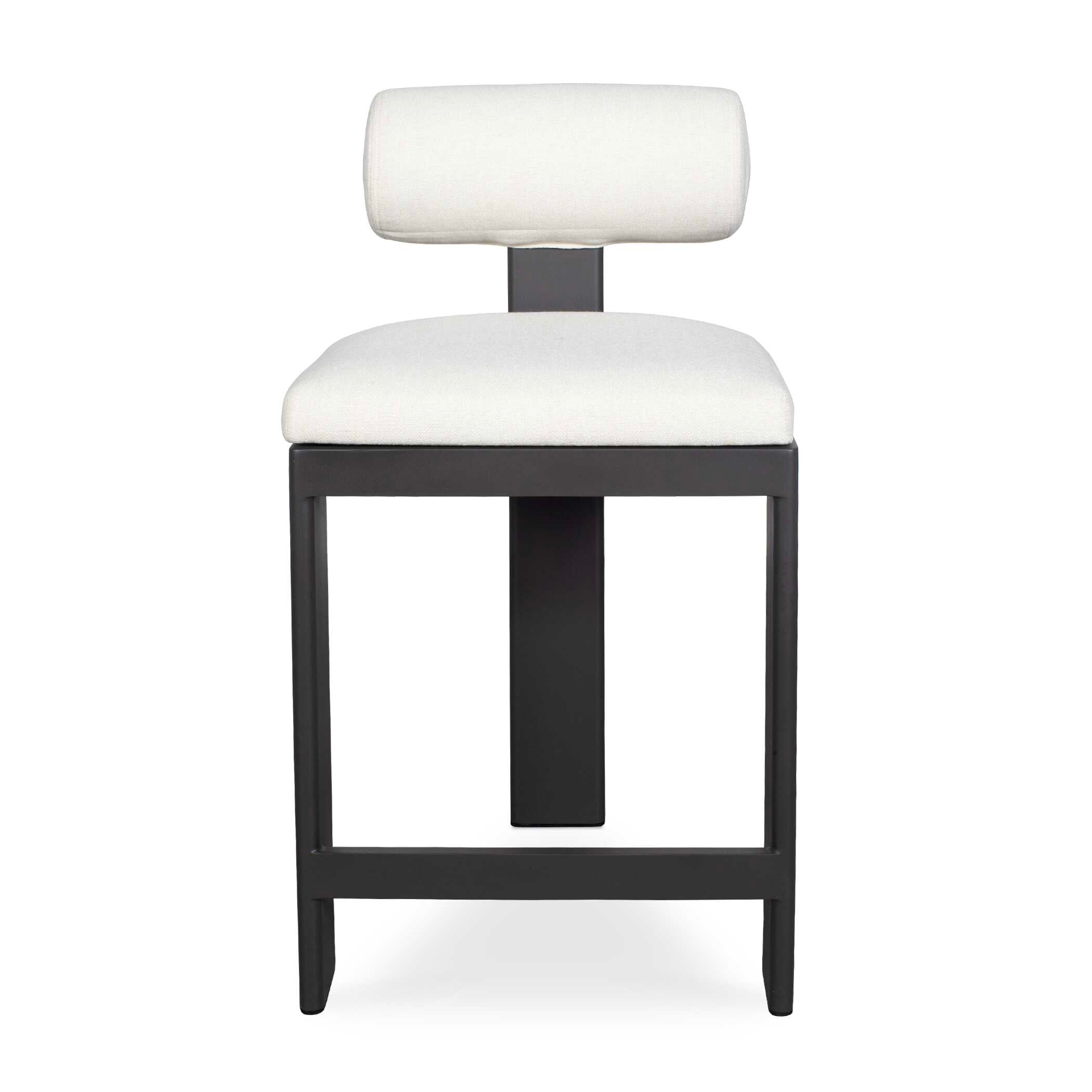 Uttermost Bolster Back White Outdoor Counter Stool