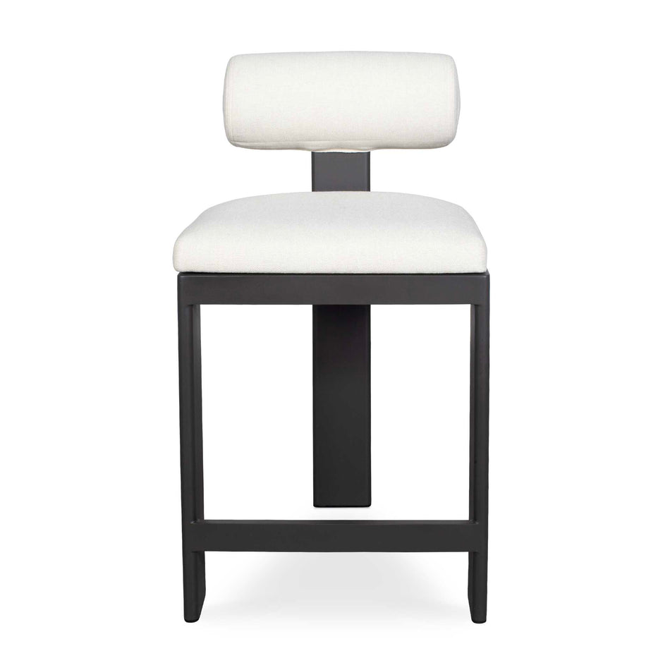 Uttermost Bolster Back White Outdoor Counter Stool