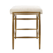 Uttermost Karleen Plush White Small Brass Bench