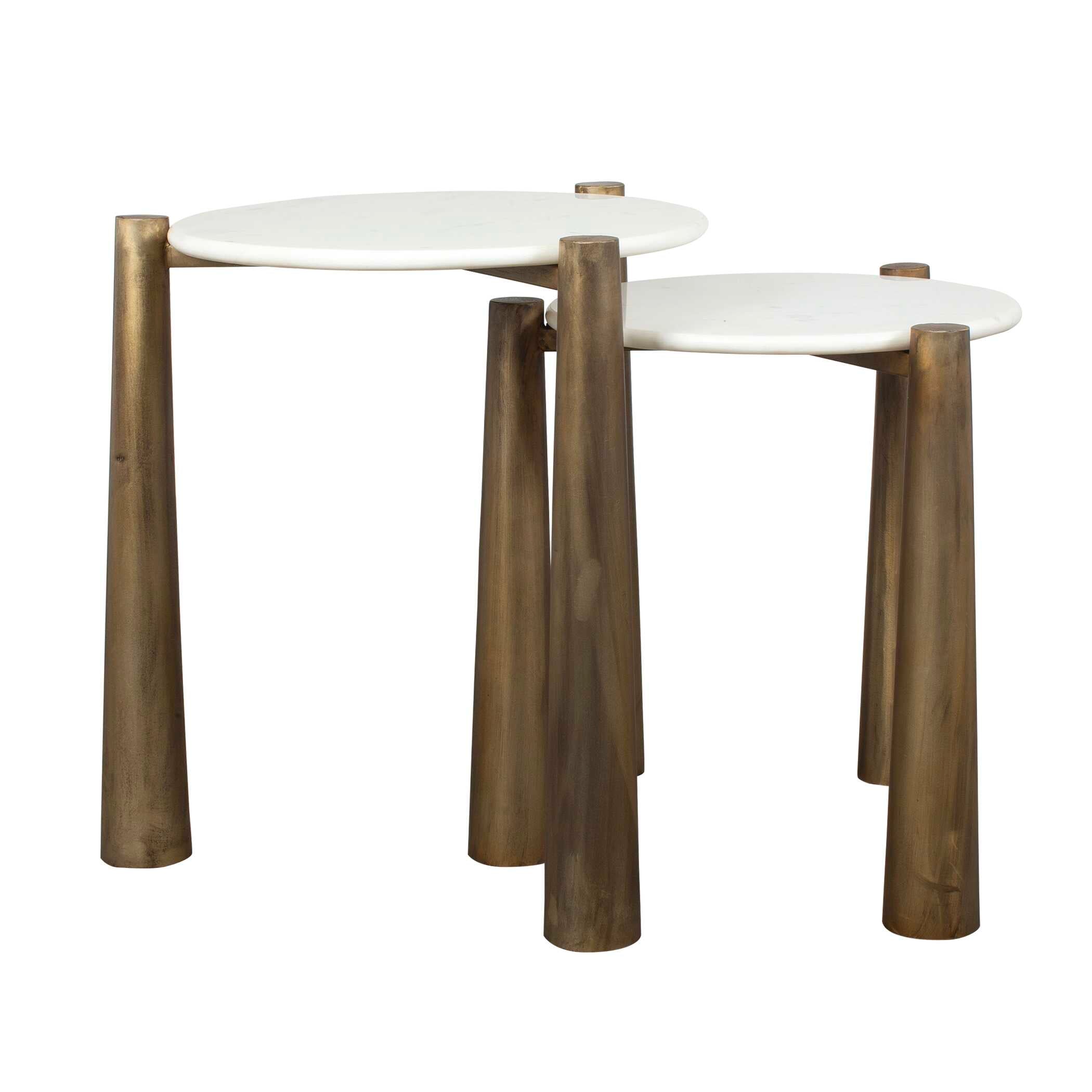 Uttermost Claridge White Marble Nesting Tables - Set of 2