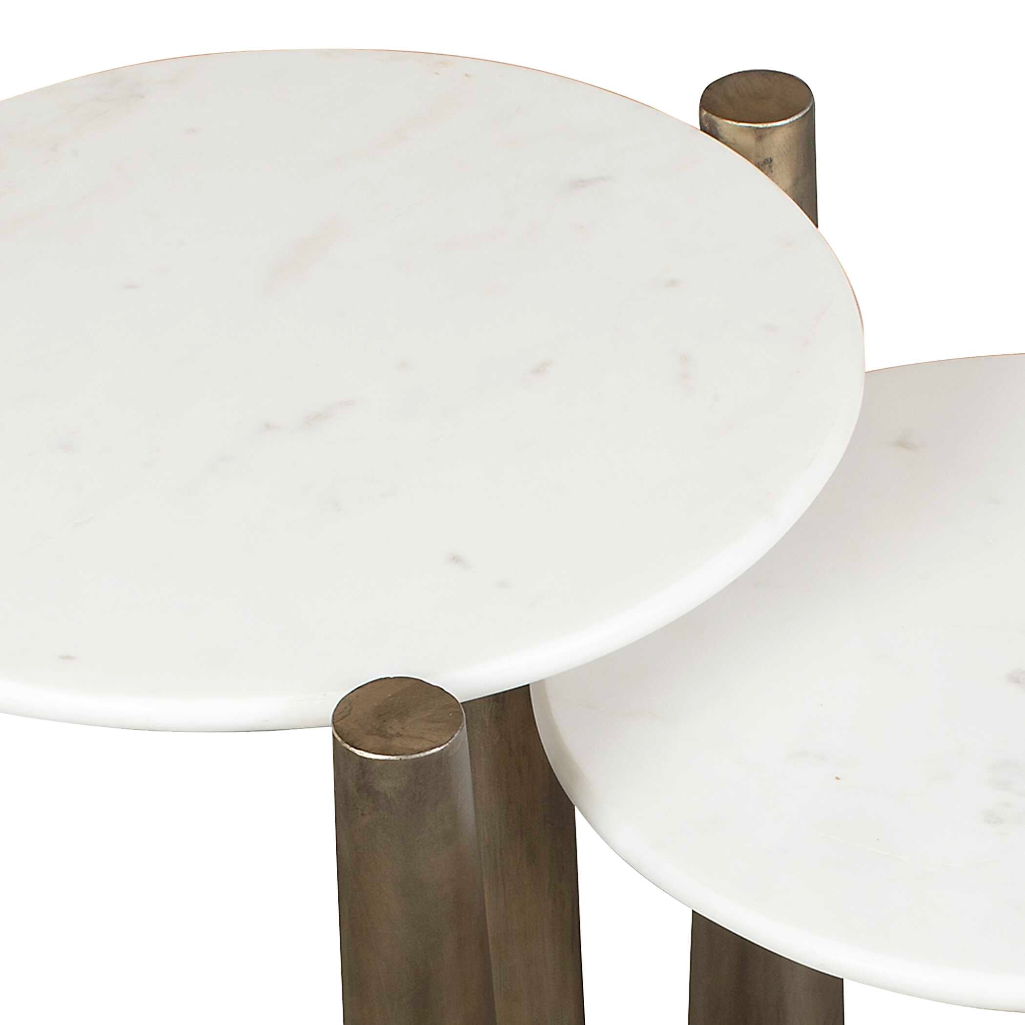 Uttermost Claridge White Marble Nesting Tables - Set of 2