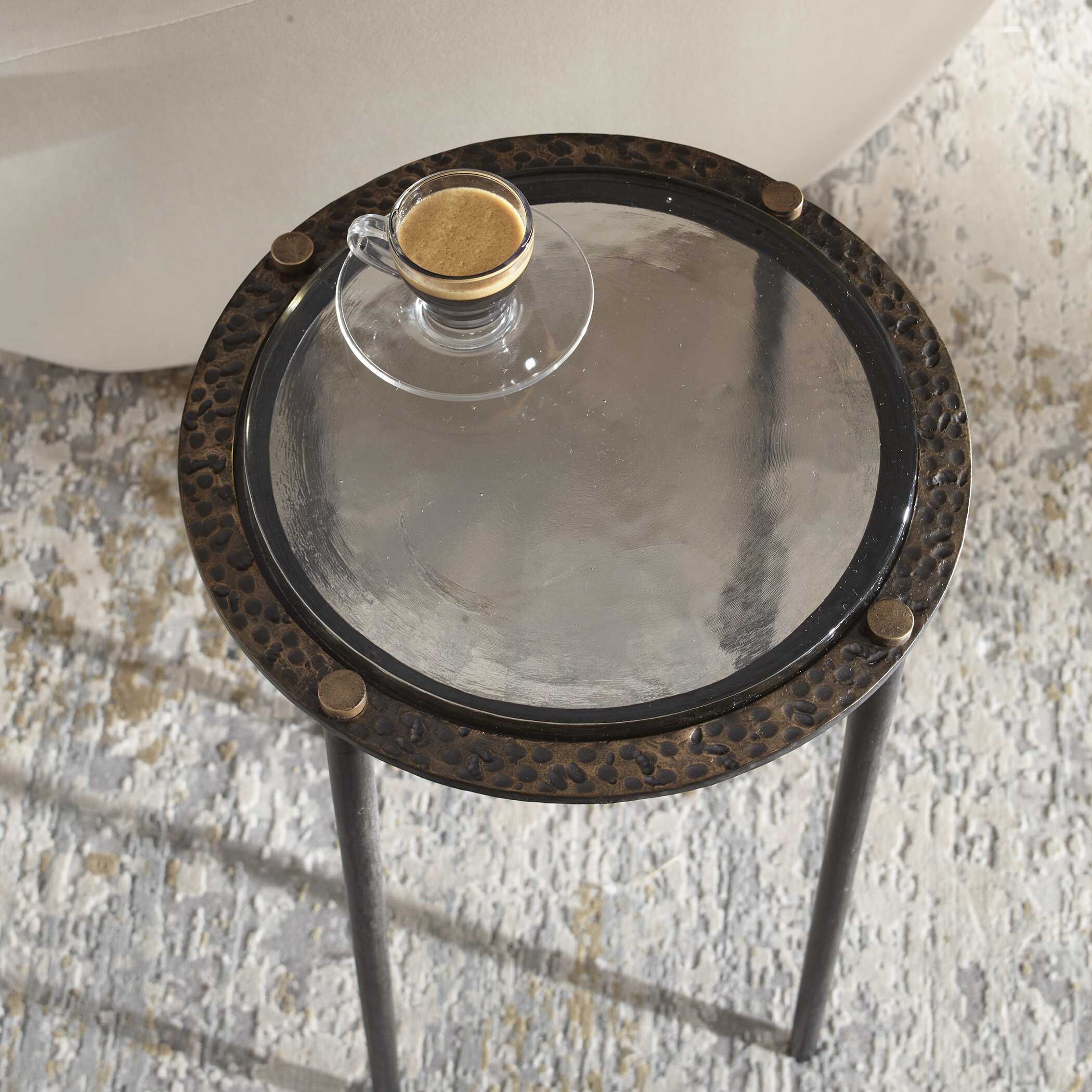 Uttermost Kennington Round Glass Accent Table