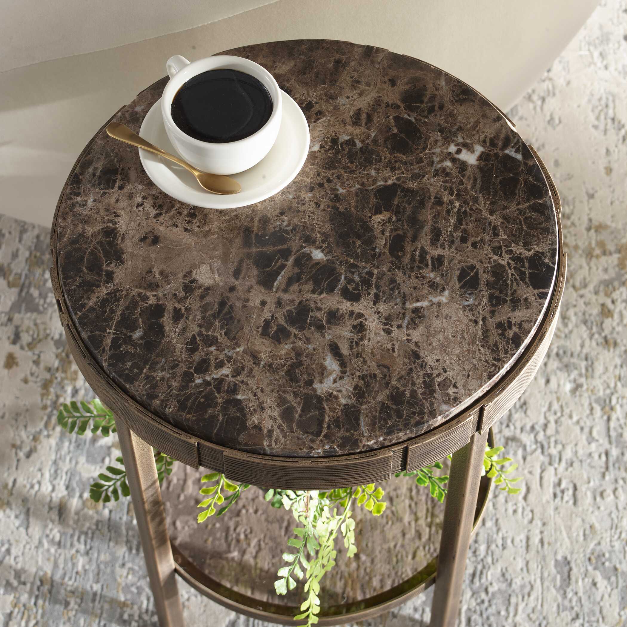 Uttermost Cusano Round Dark Marble Accent Table
