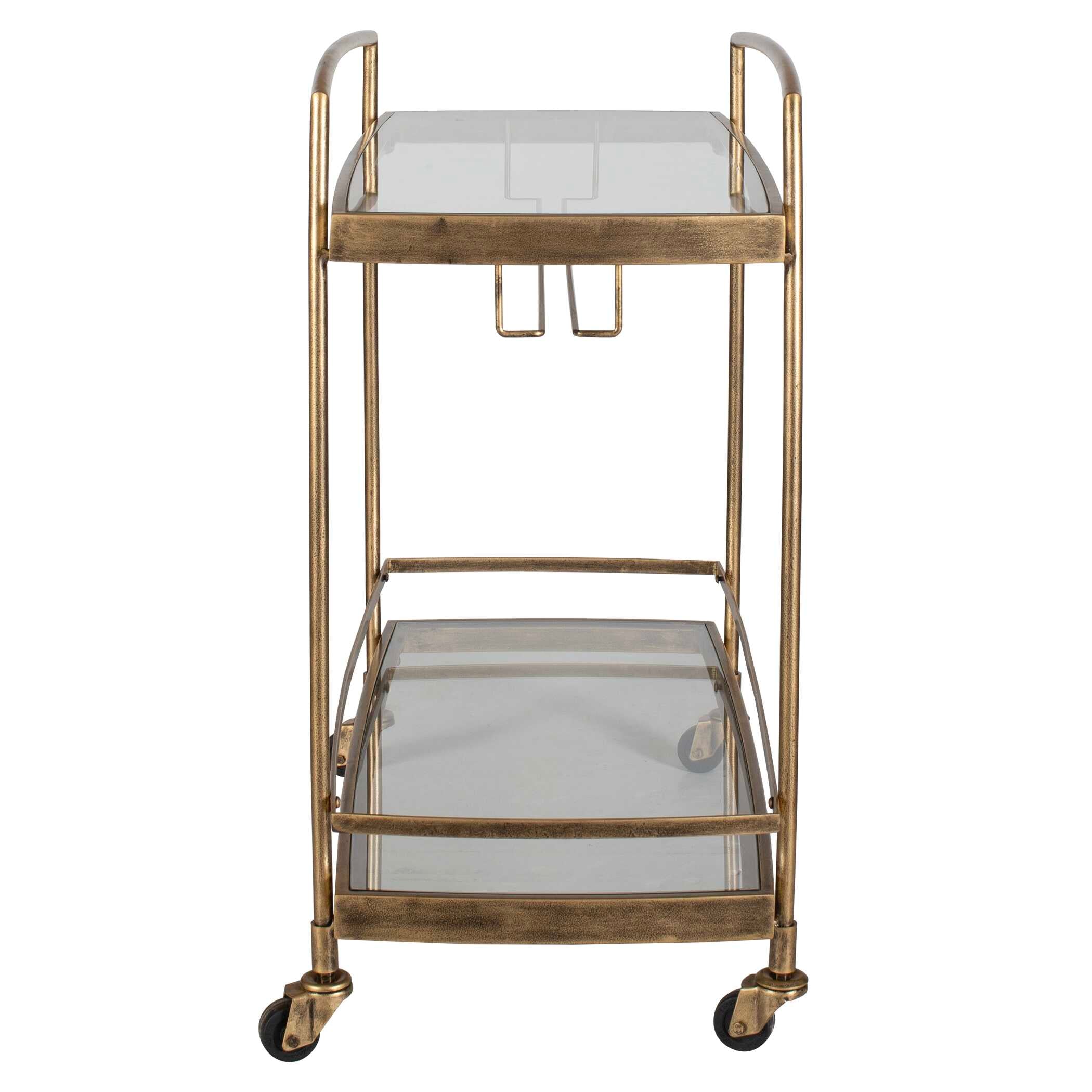 Uttermost Scarritt Antique Brass Bar Cart